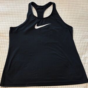 Nike Black Racerback Tank with White Swoosh